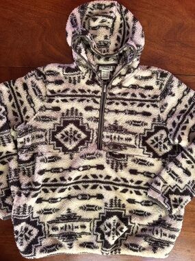 Ariat REAL Women’s XL Western Teddy Fleece Quarter Zip Pullover Sherpa